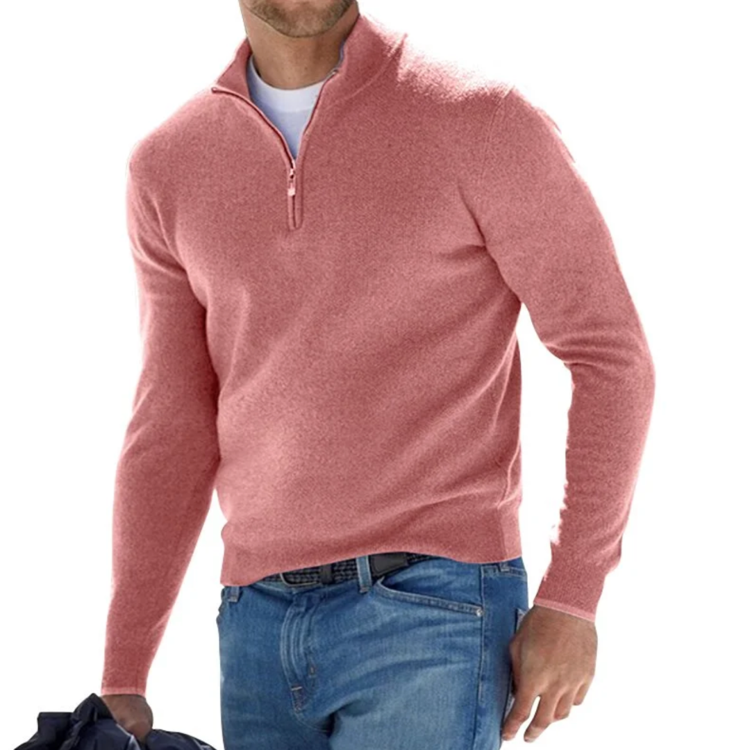 Men’s Zip-Up V-Neck Pullover