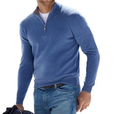 Men’s Zip-Up V-Neck Pullover