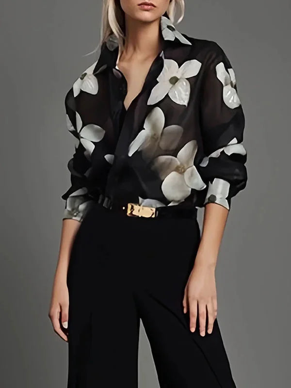 Women’s Long-Sleeve Floral Blouse