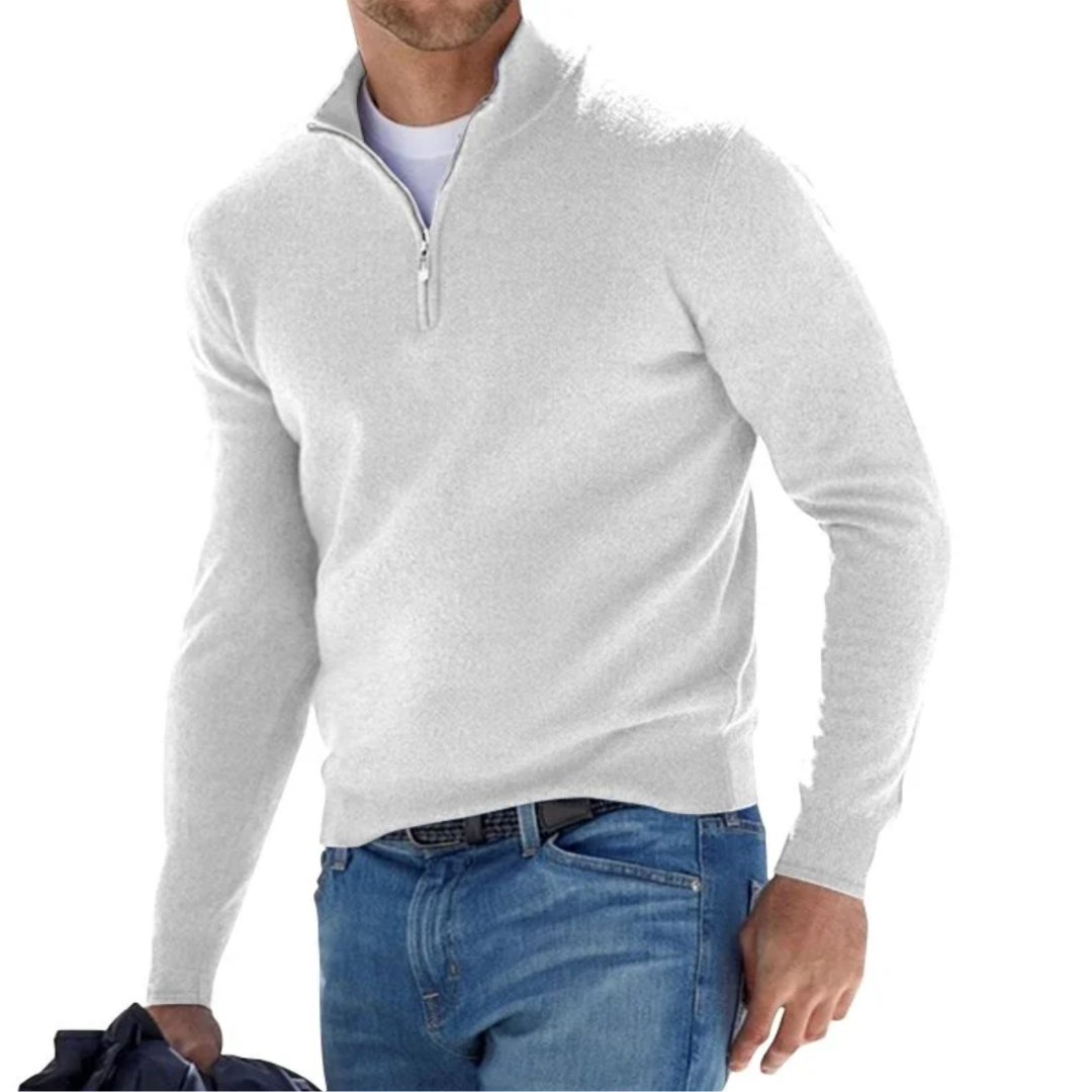 Men’s Zip-Up V-Neck Pullover