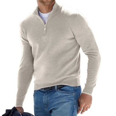 Men’s Zip-Up V-Neck Pullover