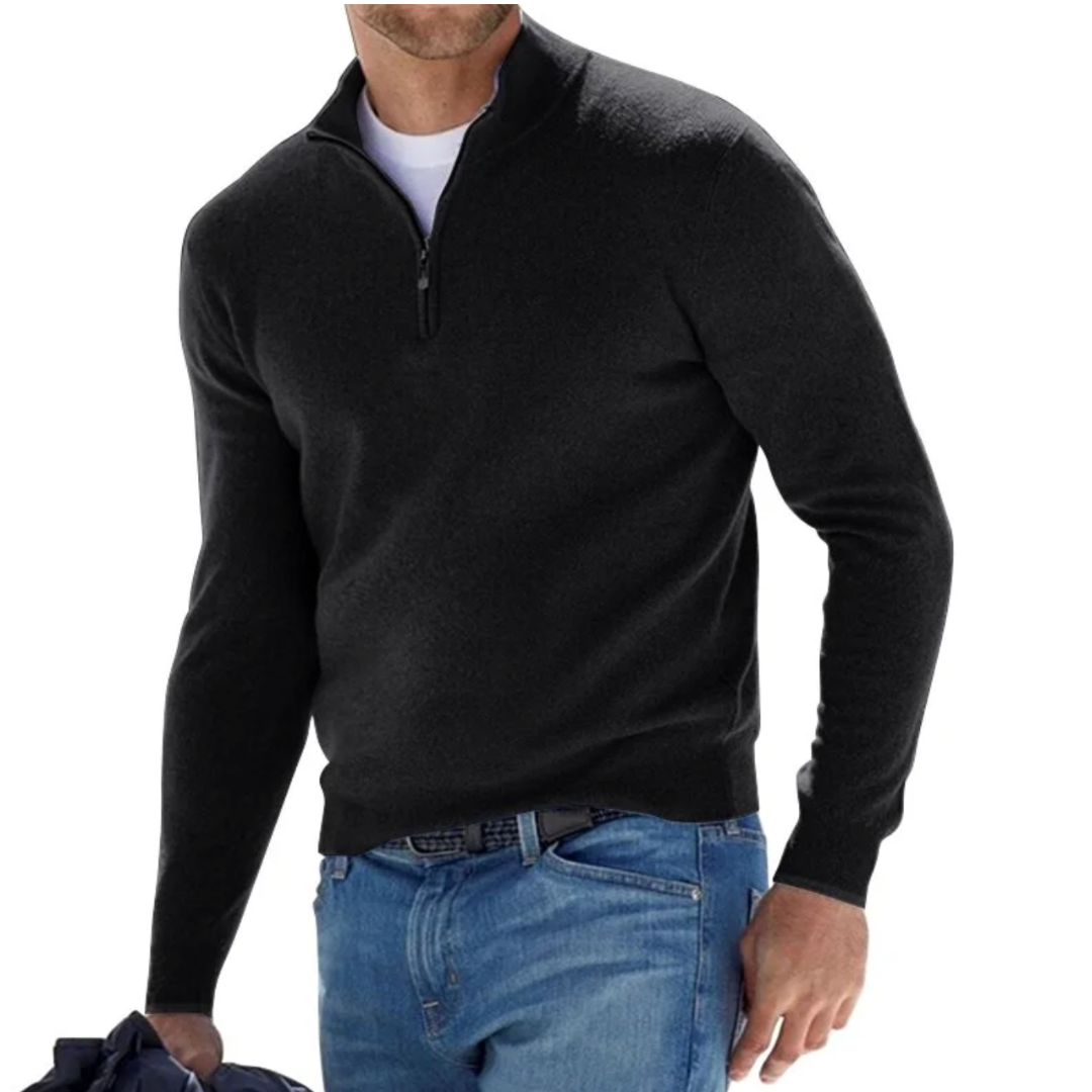 Men’s Zip-Up V-Neck Pullover