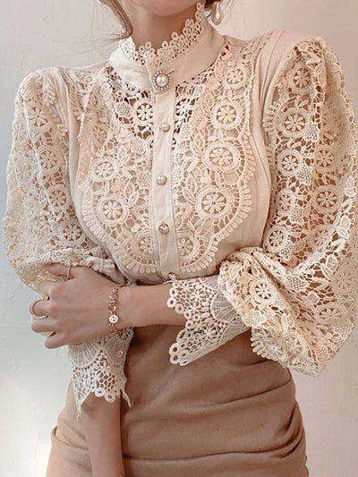 Women’s Floral Lace Turtleneck Shirt